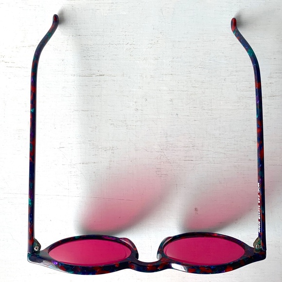 Anglo American Eyewear Jade Red Multi Mosaic Round Eyeglasses Mod 245 MMM 1990's - Picture 11 of 14